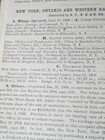 1907 Train Report New York Ontario   Western Railway Oswego Cornwall Delhi Ny