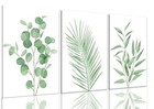  Botanical Wall Art Plant Floral Watercolor 12 x16  Canvas Green And White