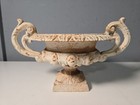 Antique 19th-century French Chambord Cast Iron Tabletop Garden Urn - Nice Patina