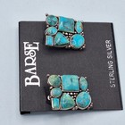 Barse Sterling Silver Turquoise Square Southwest Style Clip On Earrings Nwt
