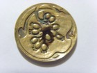 1800s Antique 27 Mm Gold Tone Metal Large Floral Picture Button 51099