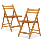 Wooden Slatted Chair Dining Room Kitchen Classic Foldable Dining Chair  set Of 2