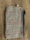 Seamus Golf Zipper Pouch Harris Tweed Tan And Multicolor 
