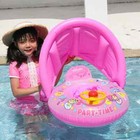 Baby Swim Ring Cartoon Inflatable Seat Floating Sunshade Toddler Circle Bathtub