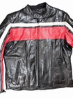 Joe Rocket 100  Leather Motorcycle Jacket Black Red White Racing Mens Xl