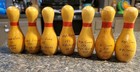 Vintage Wood Mini League Bowling Pins Trophy Award Lot Of 7 Over Hill Gang 2000s