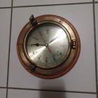 Vintage Quartz Ship   s Clock Brass Porthole Style  10  Tested Works