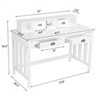 Writing Study Desk Computer Workstation Dressing Table W 4 Storage Drawers white