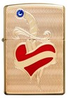 Zippo 49303 Armor High Polish Brass Heart And Sword Windproof Pocket Lighter New