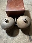  n 6  Antique Double Bell Electric Phone Wood Deco Loft Chalet