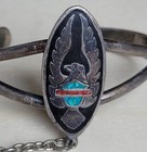 Harley Davidson 1986 Turquoise Coral Cuff Bracelet   Ring Slave Style Signed G s