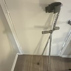 Adjustable Height Aluminum Forearm Crutch Silver Gray Adult Mobility Aid