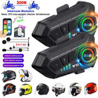 1 2x Music Interphone Bluetooth 5 3 Motorcycle Helmet Intercom Headset Waterproo