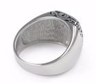 Masonic Sterling Silver Ring With Blue Square   Compass   Freemasonry Gifts