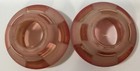 Antique Victorian Vtg Cranberry Lamp 2 Shades clear frosted checkers 6    T pair