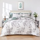  Floral Comforter Set Twin Size For Kids And White Botanical Twin 68x86 Green