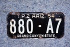 1954 Arizona Tp2 License Plate