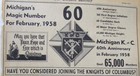Vintage 1957 Knights Of Columbus Michigan Large Newspaper Print Ad