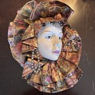 Decorative Wall Hanging  New Orleans Mardi Gras Ceramic Mask W fabric