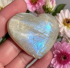 Moonstone Heart Palm Stone Healing Crystal Worry Stone Spiritual Home Decor Gift