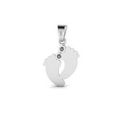 925 Sterling Silver Baby Foot Pendant Blank Bezel Cz For Resin Pour