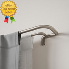 Twilight Double Curtain Rod Set Nickel 28 48 Inch Wrap Around Room Darkening
