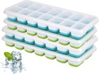 Ice Cube Tray  4 Pack Silicone Ice Tray  14 Ice Cube Molds With Lids  Stackable