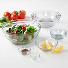 Glass Mixing Bowl Set 10pc Dishwasher Safe Bpa-free Home Kitchen Clear
