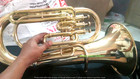 Euphonium 3 Valve Pure Brass Metal In Golden Polish cushion Case   Free Shipping