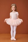 Girls Toddler Ballet Tutu Leotard Ballerina Dress Outfit Short Sleeve Dance S   