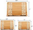Xl Large Size Bamboo Book Stand Cookbook Holder Reading Desk Bookrest With 5    