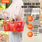 Vevor Shopping Basket Portable Grocery Basket 12pcs 21l With Handle   Stand Red