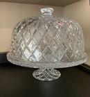 Fifth Avenue Crystal  muirfield  11 5 X 10  Pedestal Cake Plate With Dome