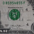 Ink Error One Dollar  1 Bill Fed Res Note 2013 Mismatched Colored Serial Numbers