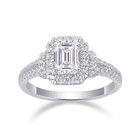 2 00 Ct Emerald Cut Vvs1 Moissanite Wedding Engagement Ring 925 Sterling Silver
