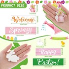 4 Pcs Spring And Easter Decorations Reversible Spring Wooden Signs Double Sided 