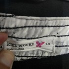 Knit Works Girls Size 16 Black White Floral Dress Smocked Bodice Border Hem