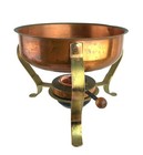 Vintage Copper Plated Brass Food Warmer With Covered Sterno Container