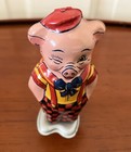 Vintage J  Chein Tin Wind-up Pig Toy Walker Works  Circa  1940   s