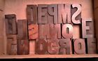 19 Antique Printers Block Letterpress Wooden Printing Letters