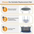 8ft 12ft Trampoline Replacement Net Protection Safety Enclosure Net - Blue