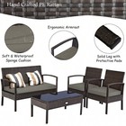 Outdoor Conversation Set 4 Pieces Patio Furniture Wicker Patio Chair Sofa Set