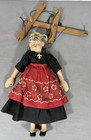 Antique Tony Sarg Marionette Puppet 12    Witch   Old Woman 1920s   30s Black Dress
