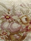 Antique Aubusson Pillow  Floral Border Design Fringed Edge  Feather down Fill