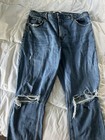 Abercrombie   Fitch Curve Love High Rise Skinny Blue Distressed Denim Jeans