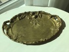 Albert Marionnet Antique French Gilt Bronze Tray Art Nouveau Berry   Leaf Signed
