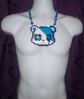 Blue Kimo Kawaii Perler Bead Kandi Necklace-fuse Bead-edc-rave-festival-plur-edm
