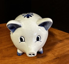 Delfts Blue Piggy Bank Holland Windmill Floral With Stopper