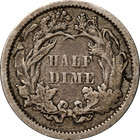 1862-p Seated Liberty Half Dime