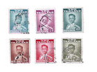 Thailand King Bhumibol Stamps X6 Used Early Baht   Satang Values 2   50